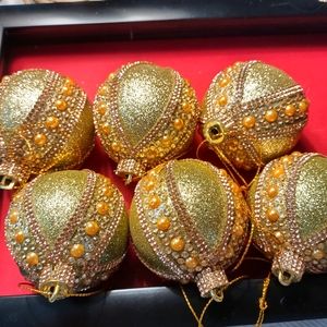 Christmas ornaments new 6  pieces handmade